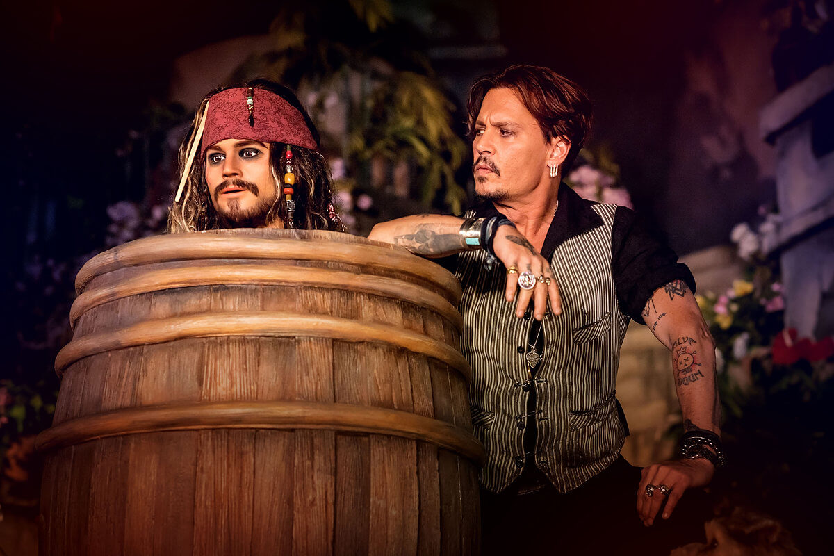 Johnny Depp testet Pirates of the Caribbean