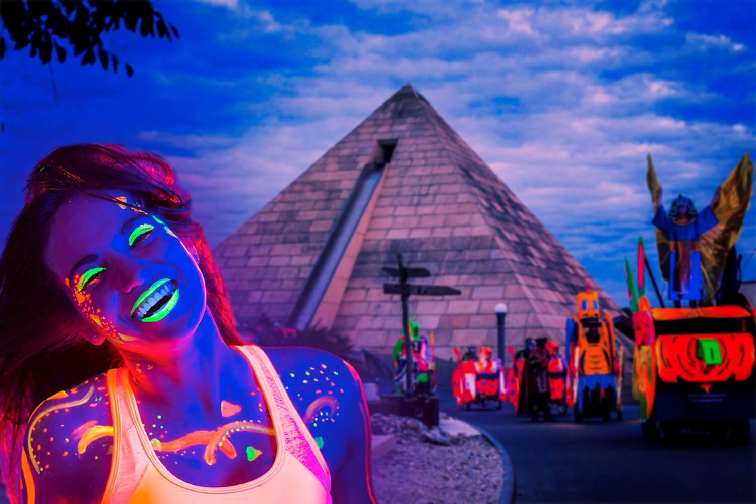 Dunkelfunkeln im Freizeitpark Belantis