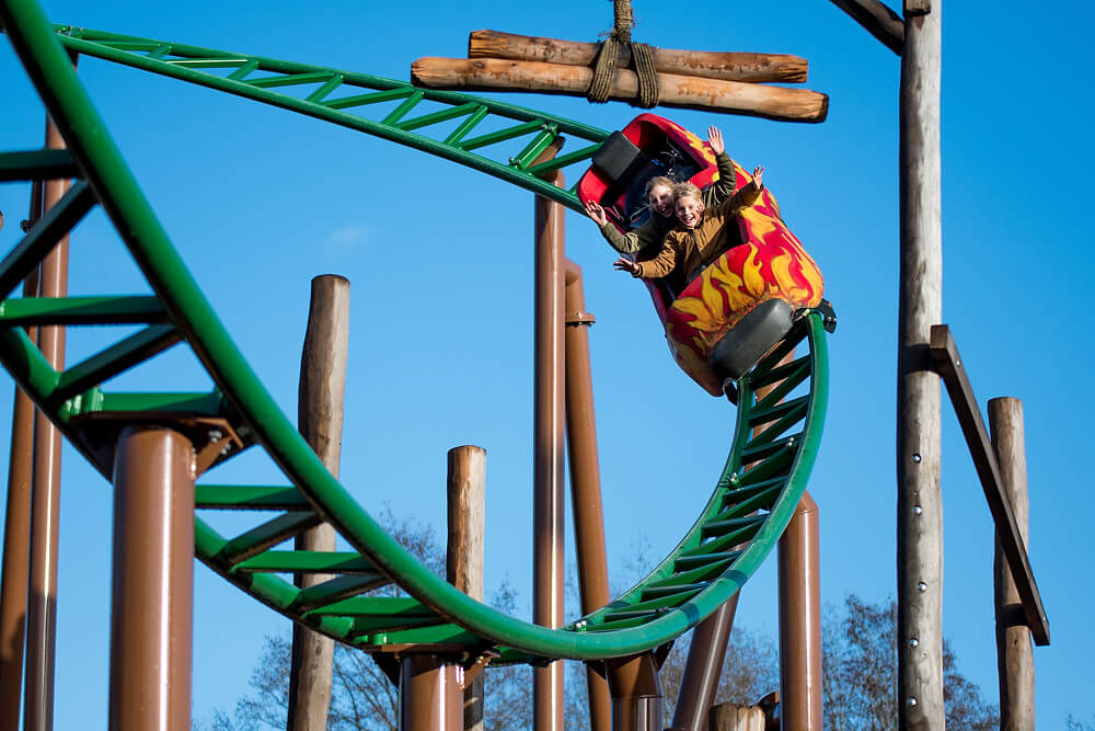 Achterbahn Burg Arkan im Ferienpark Schloss Dankern
