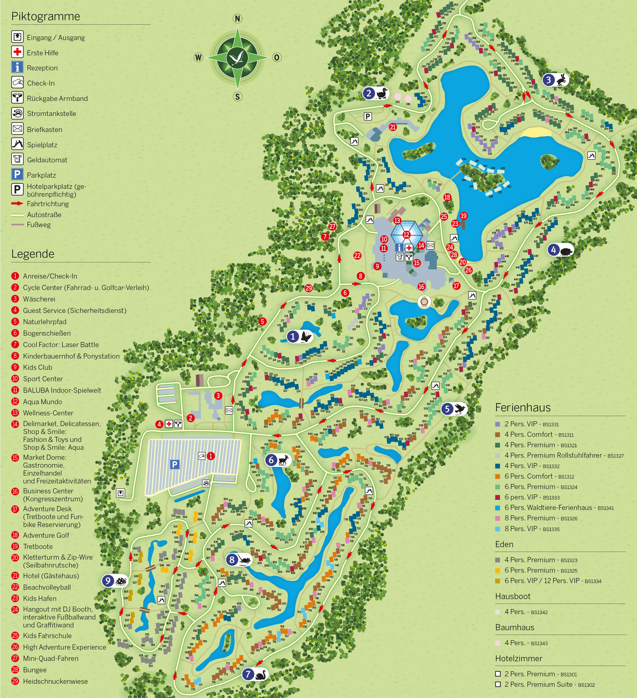 Parkplan Center Parcs Bispinger Heide-parkplan