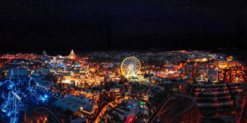 Nachtpanorama des Europa-Park